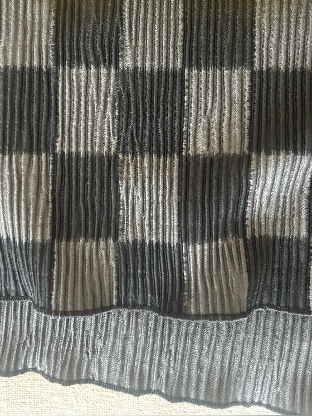 vans black gray checkerboard sheer plisse cropped button up shirt m - Picture 4 of 13